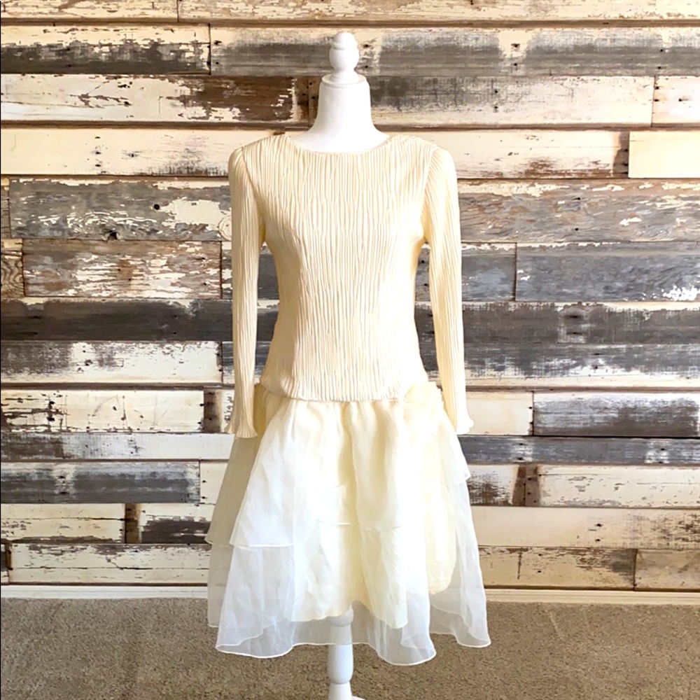Barbara Chodos Michael Marcella Cream Dress Vtg